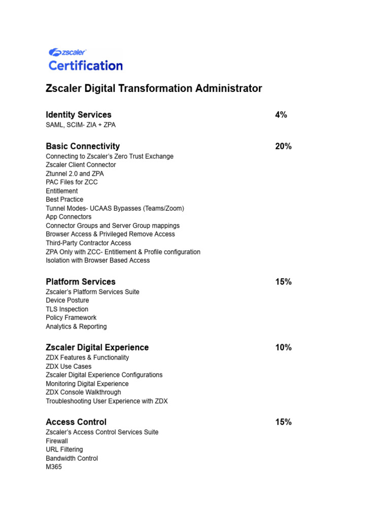 Zscaler Digital Transformation Exam Guide | PDF | Business
