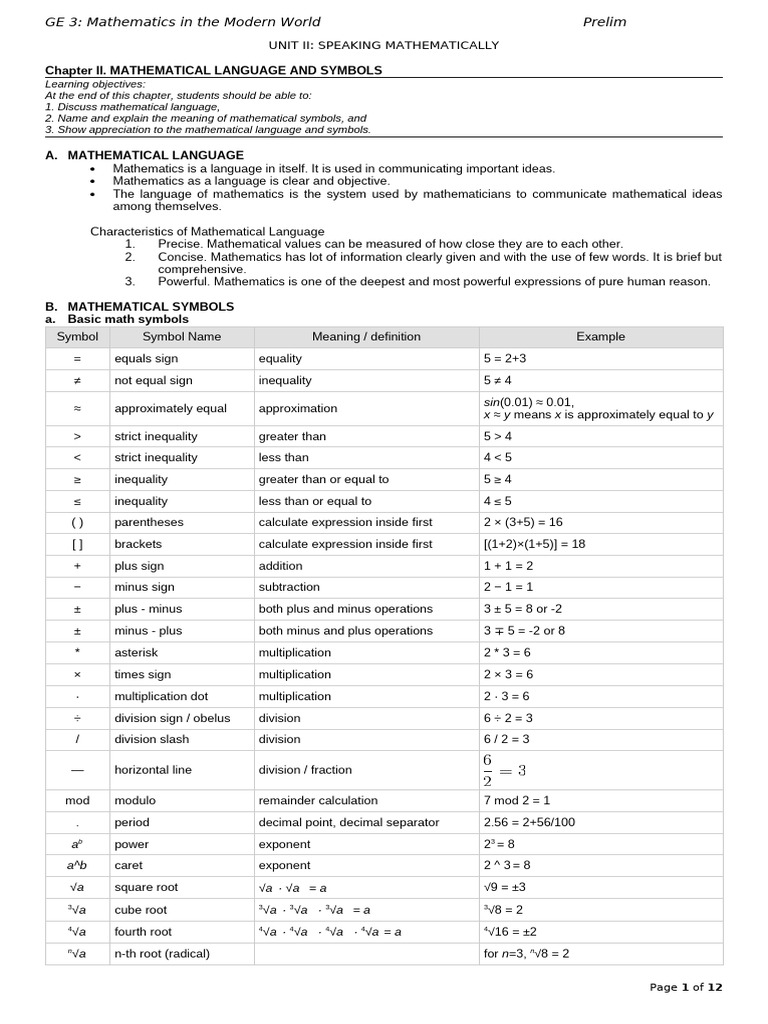 Prelim Lessons 1 - 042751 | PDF | Set (Mathematics) | Mathematics