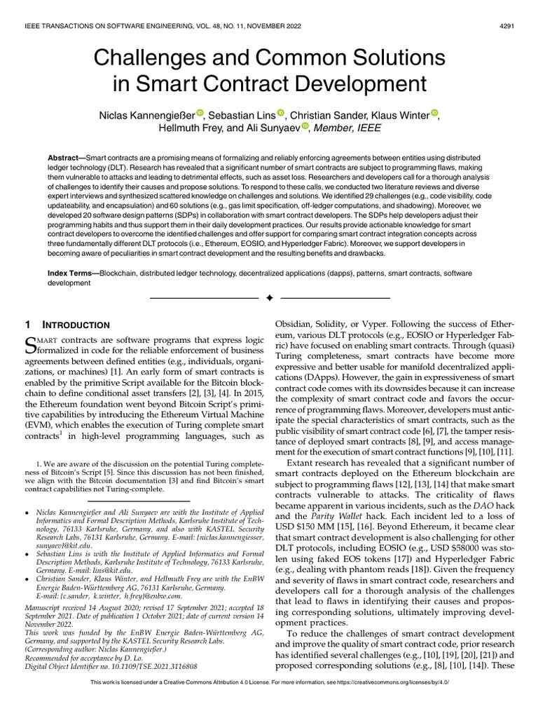 Smart Contract Dev: Challenges & Fixes | PDF | Database Transaction ...