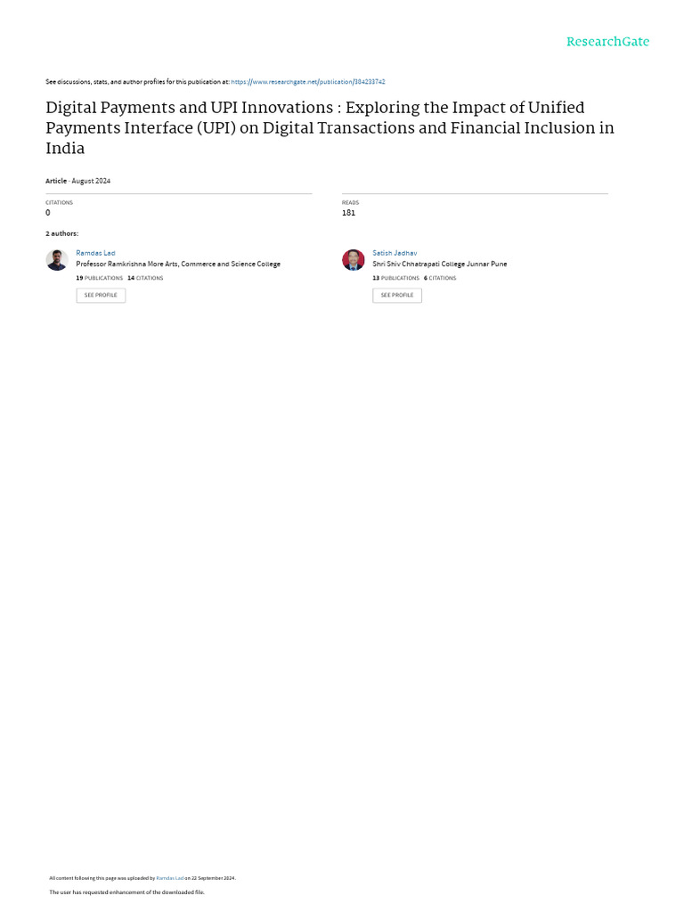 UPI's Impact on Digital Payments in India | PDF | Computer Security ...