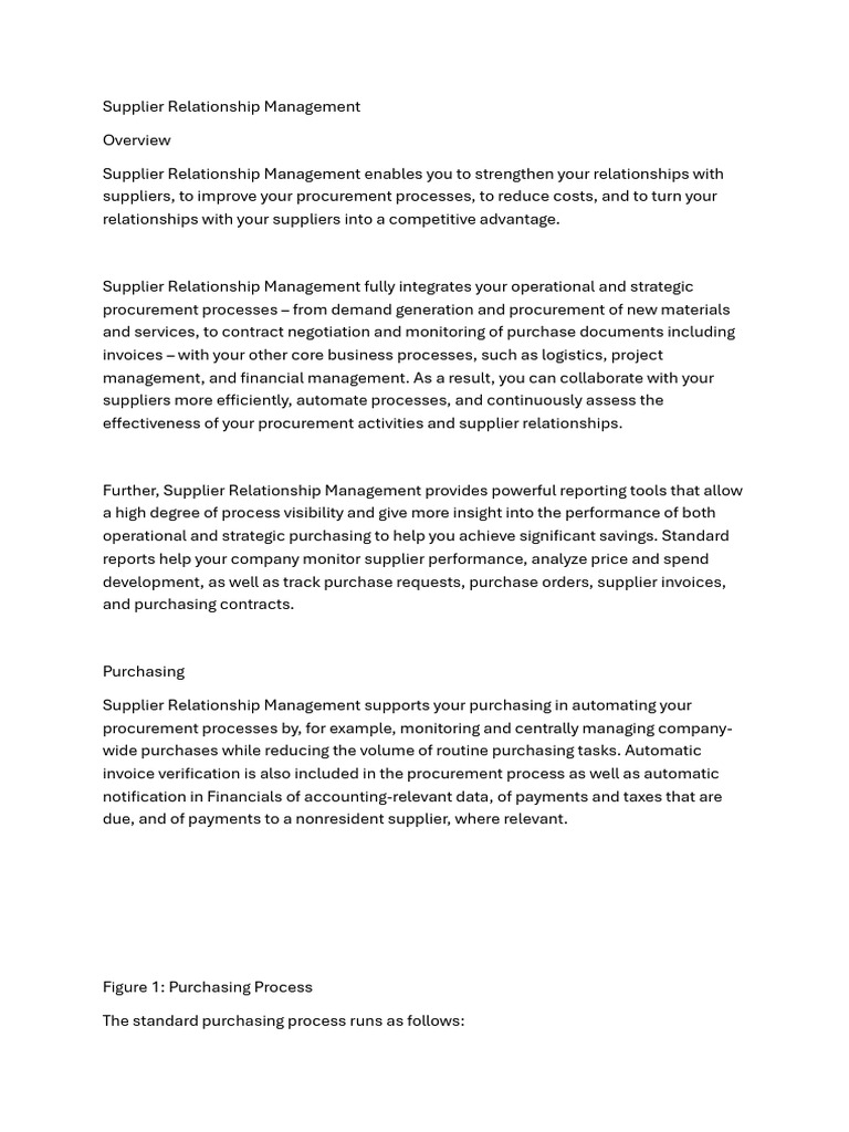 Supplier Relationship Management Guide | PDF | Procurement | Receipt
