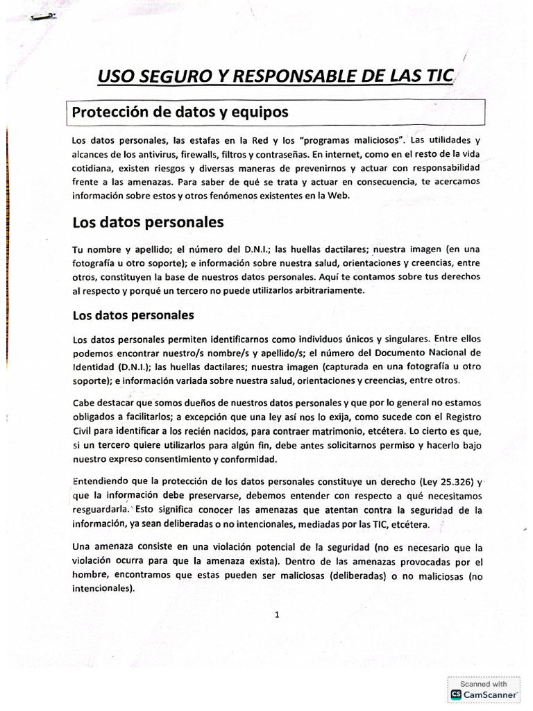 Uso Seguro y Responsable de Las Tic | PDF