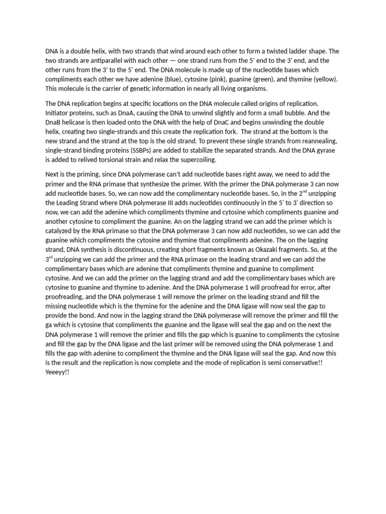 Deoxyribonucleic Acid | PDF | Dna Replication | Primer (Molecular Biology)