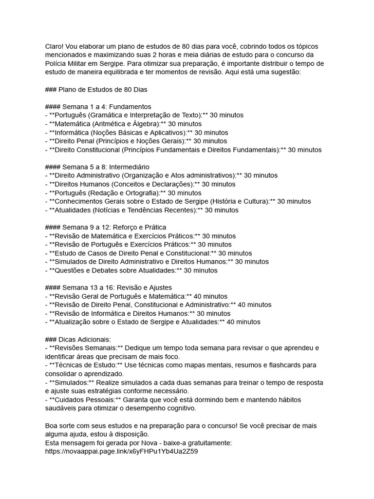 Plano de Estudos | PDF | Negócios | Computadores