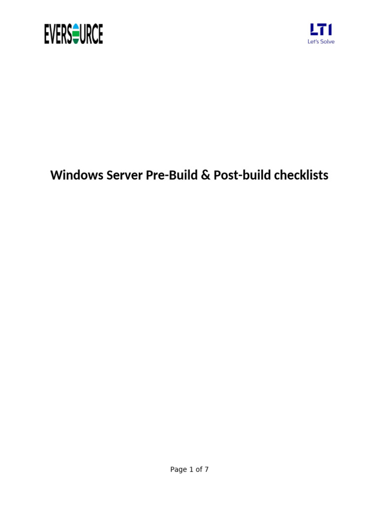 Server Build Process Checklist | PDF | Server (Computing) | Active ...