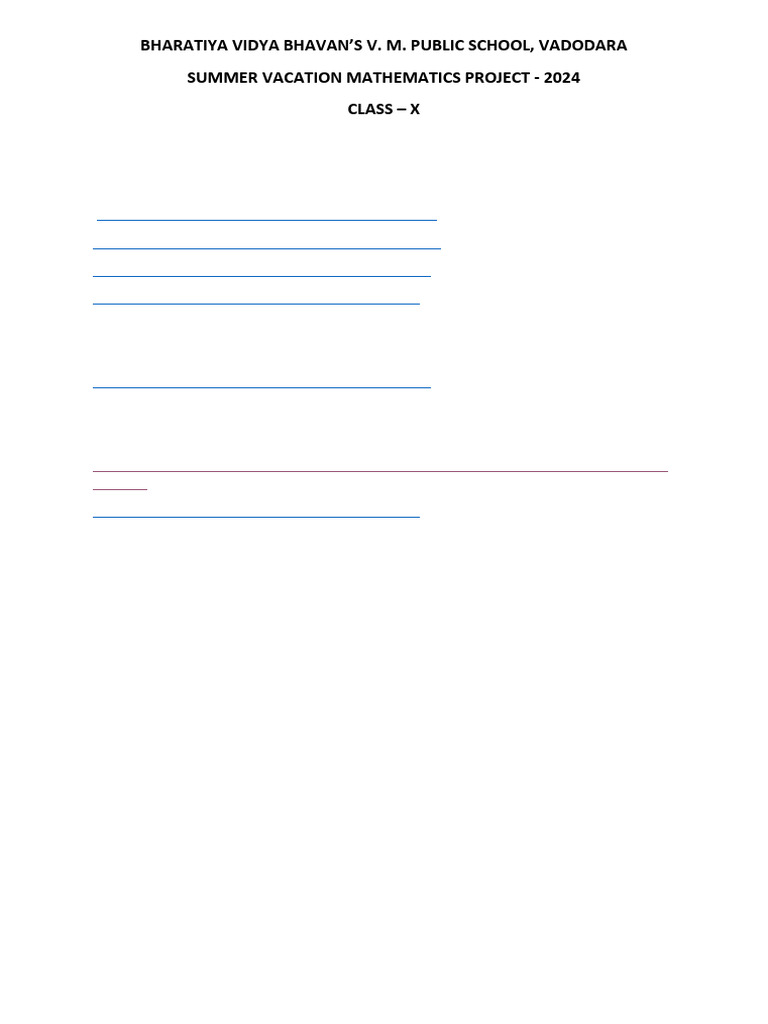 Class X Math Project Guide | PDF | Art | History
