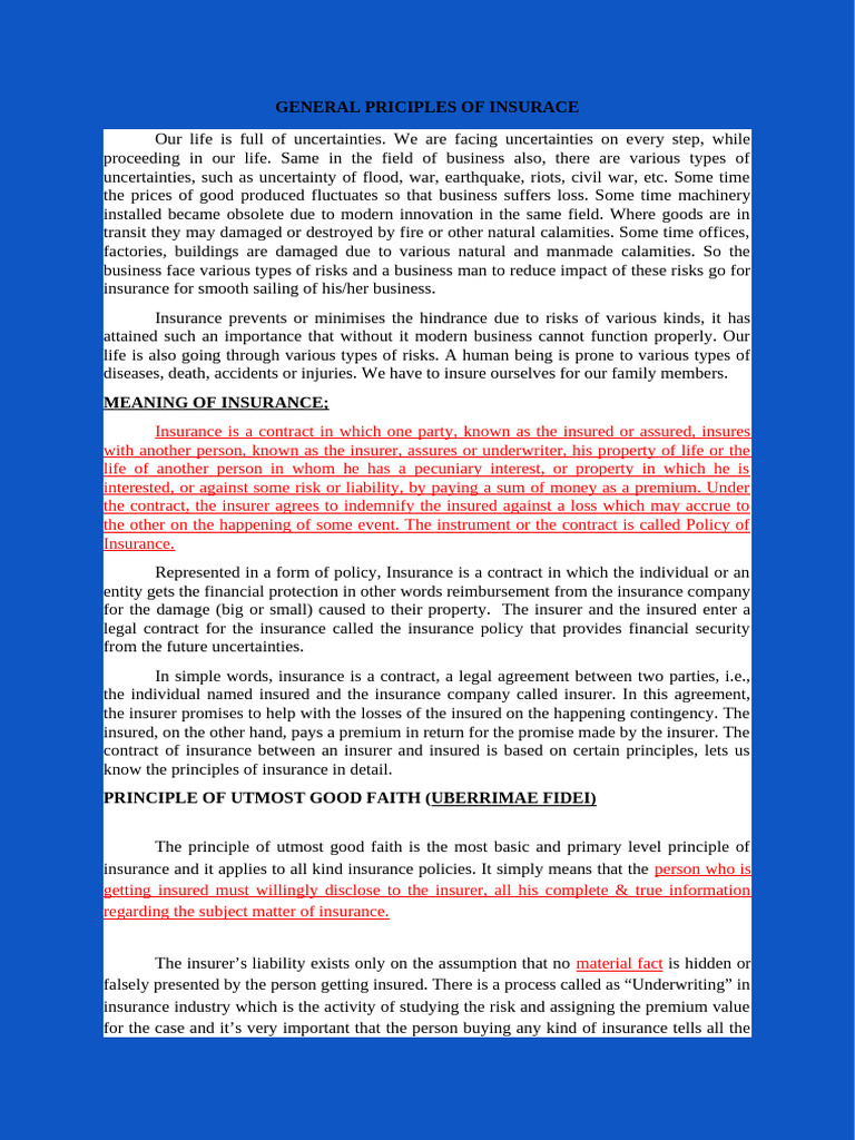 Understanding Key Insurance Principles | PDF | Insurance | Subrogation