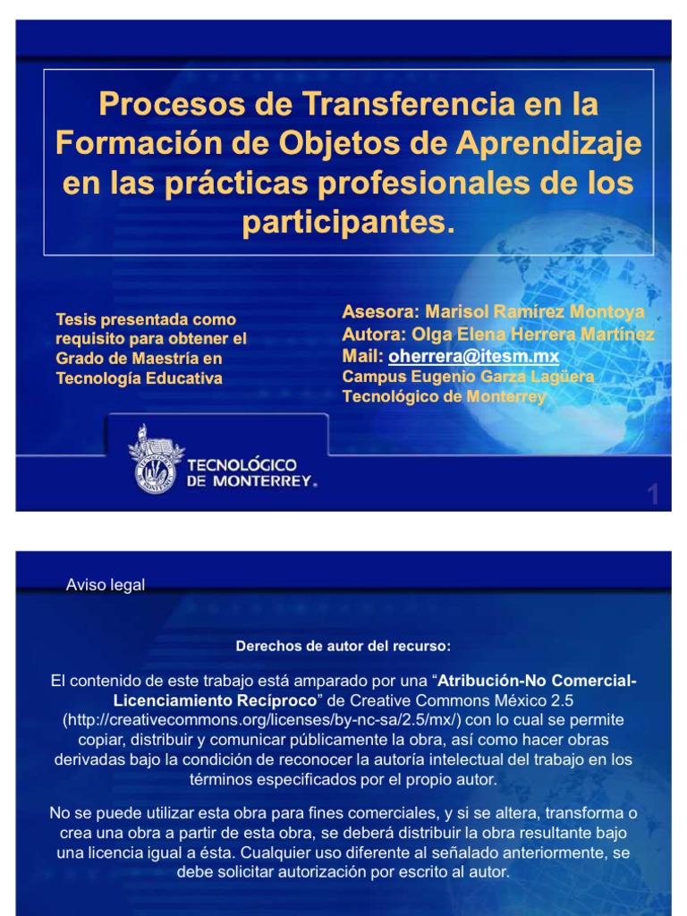 Procesos de Transferencia de La Formación de Objetos de Aprendizaje en ...