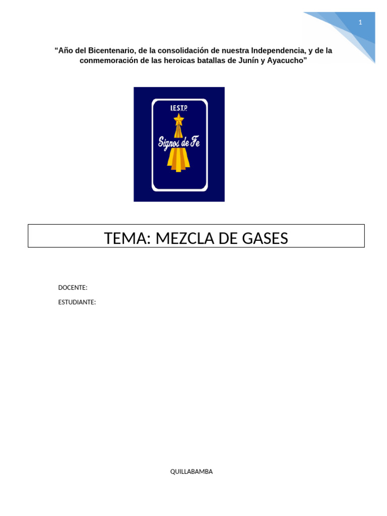 Mezclas de Gases: Conceptos y Aplicaciones | PDF | Gases | Temperatura