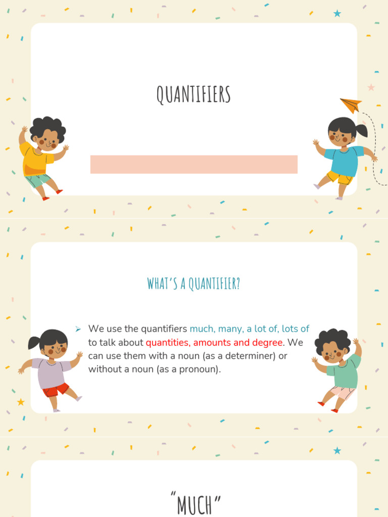 Quantifiers Pdf Noun Plural