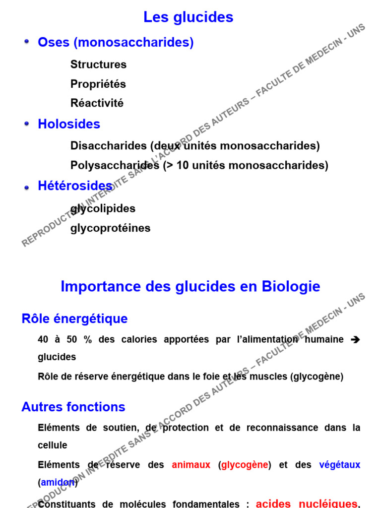Structure et classification des glucides | PDF | Glucide | Glucose