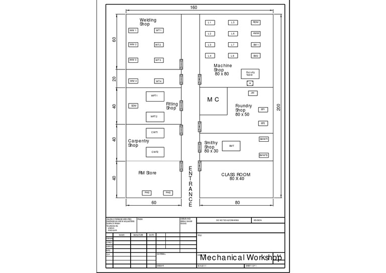 Mechanical Workshop Layout Drawing | PDF | History
