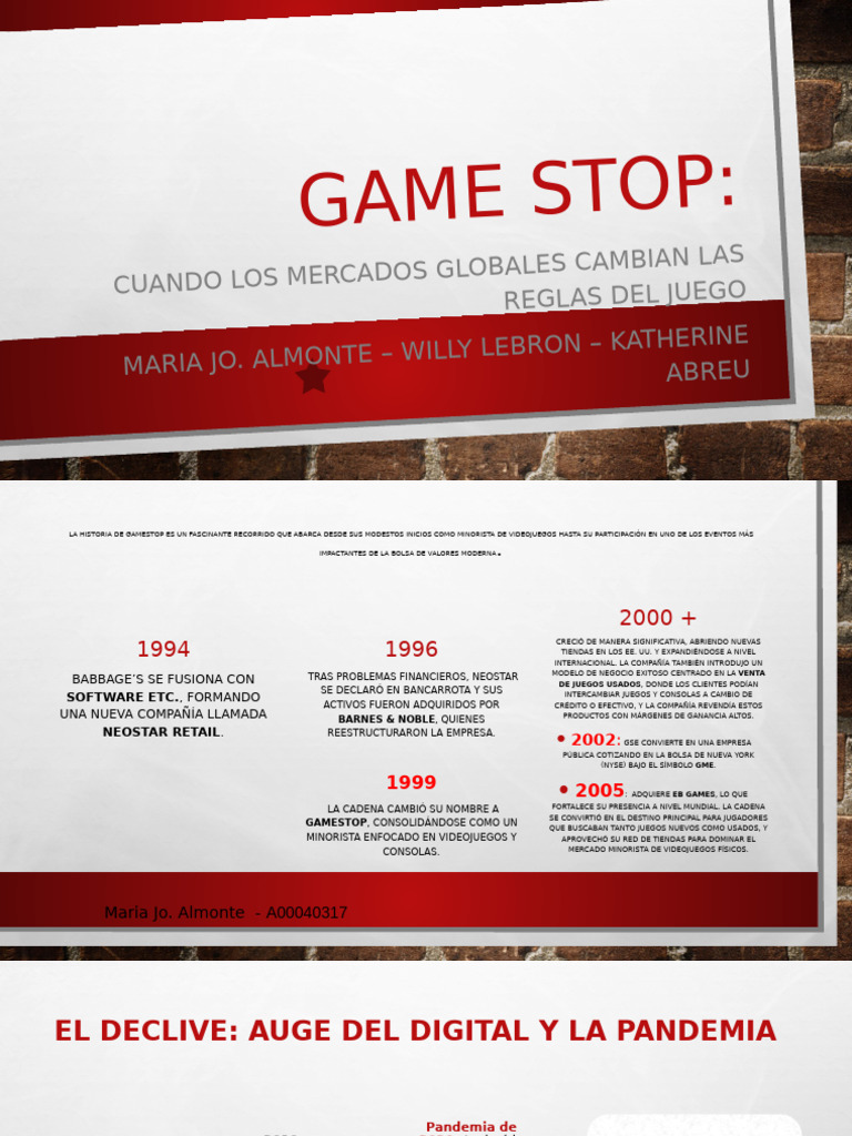 Game Stop | PDF | Bolsa de Nueva York | Bolsa