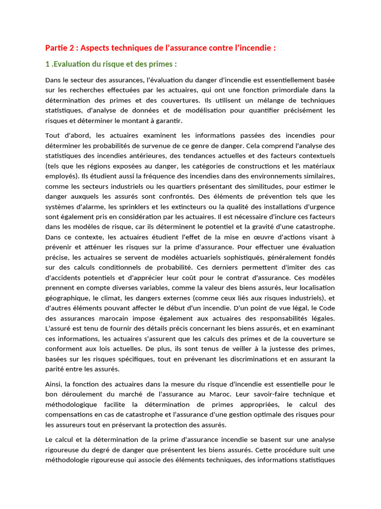 Évaluation des risques en assurance incendie | PDF | Assurance | Risque