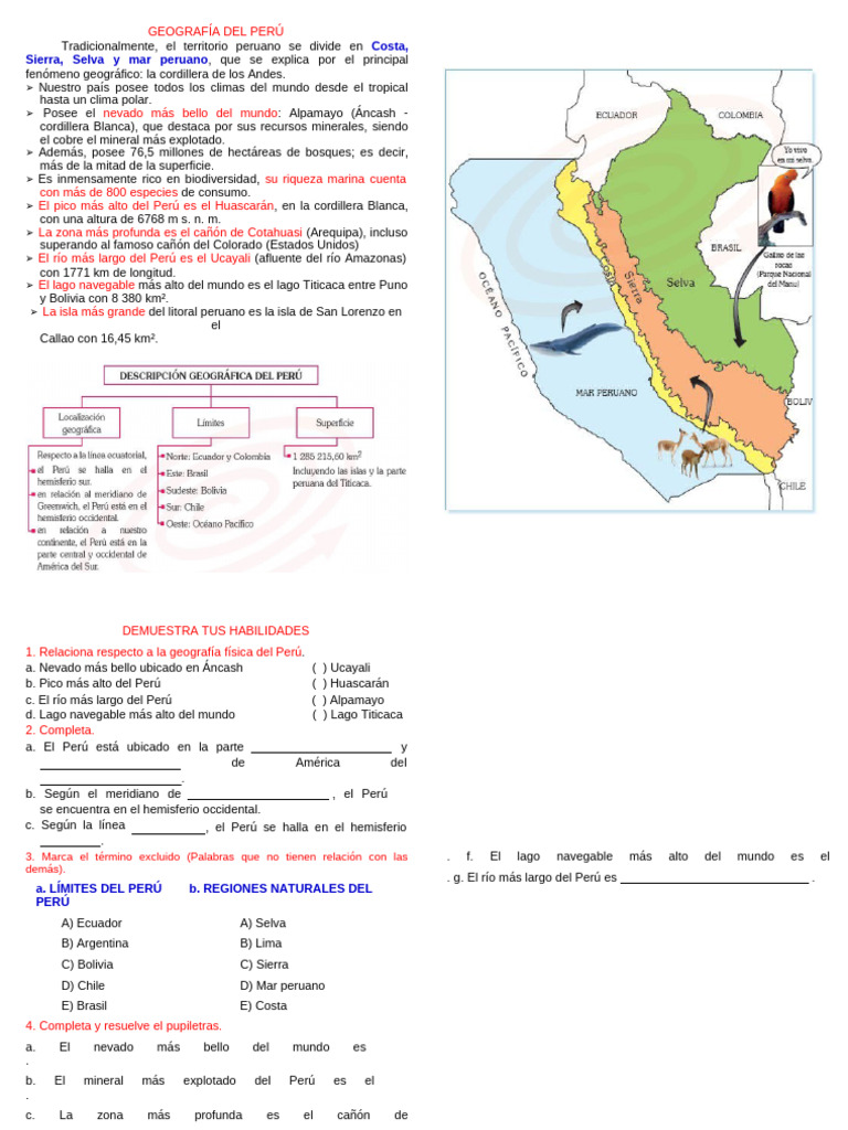 Geografía Del Perú | PDF | Perú | Andes