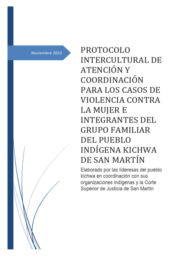 Protocolo Intercultural de Atencin y Coordinacin para Los Casos de ...