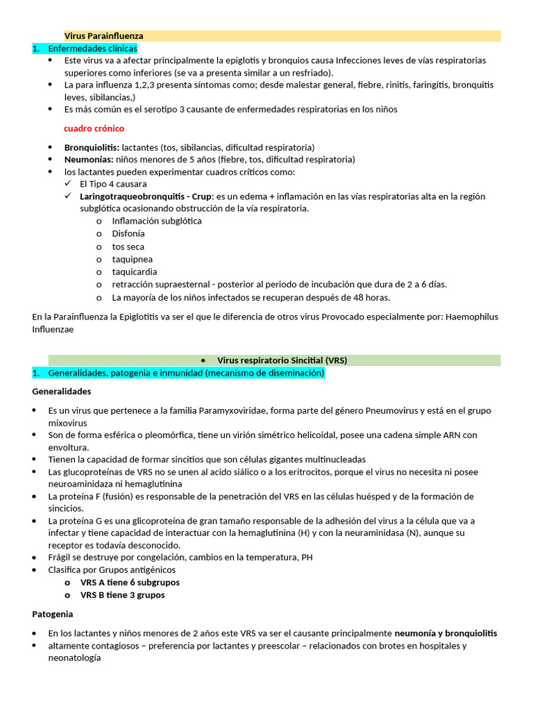 Virus Del Sarampión Pdf Influenza Neumonía