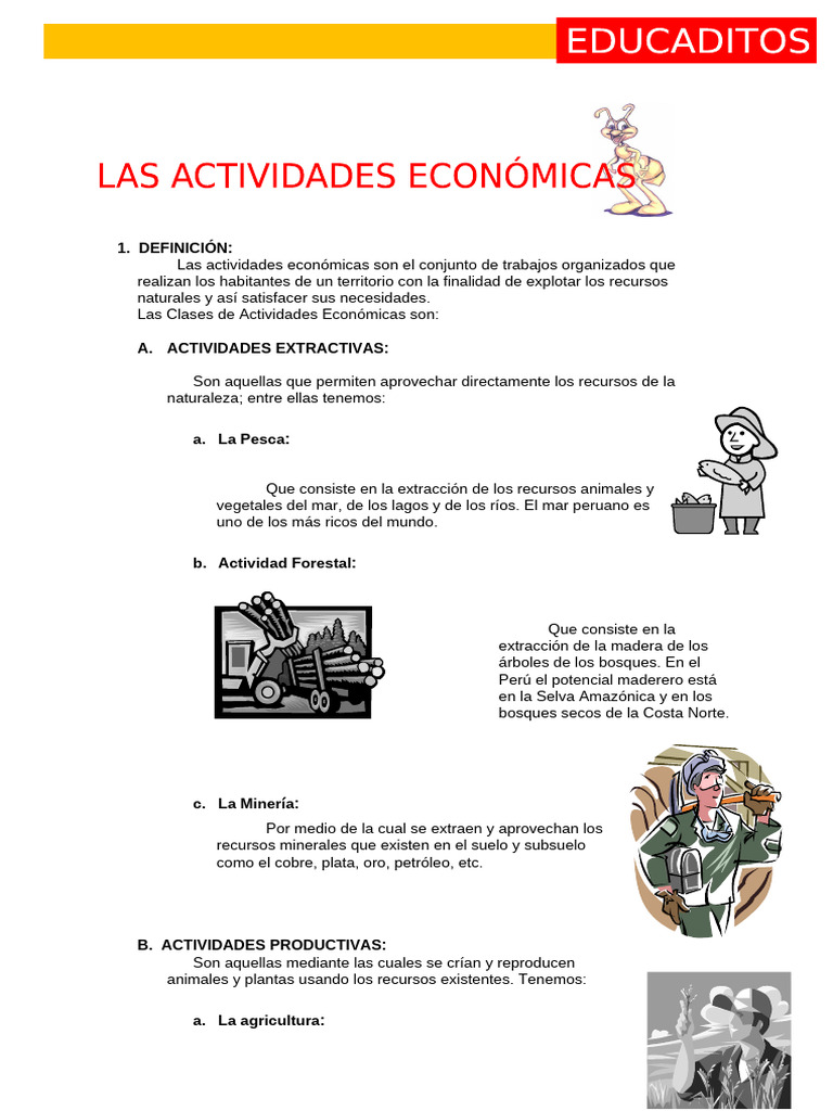 Actividades Económicas en el Perú | PDF | Los bosques | Alimentos