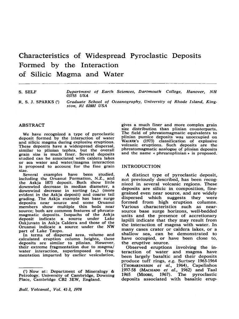 Phreatoplinian Pyroclastic Deposits | PDF | Types Of Volcanic Eruptions ...