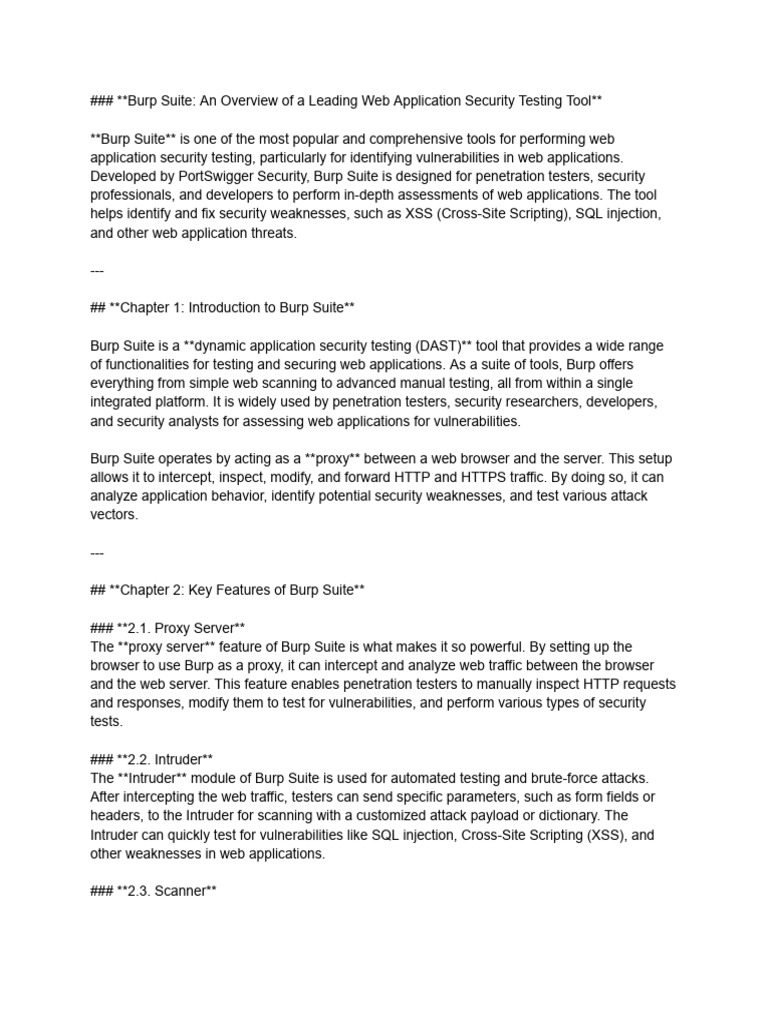 Burp Suite: Web App Security Testing Tool | PDF | World Wide Web ...