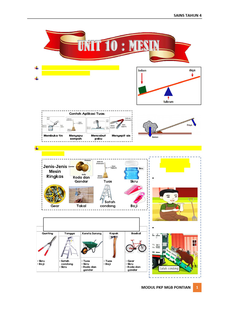 Tahun 4 Unit 10 Mesin | PDF