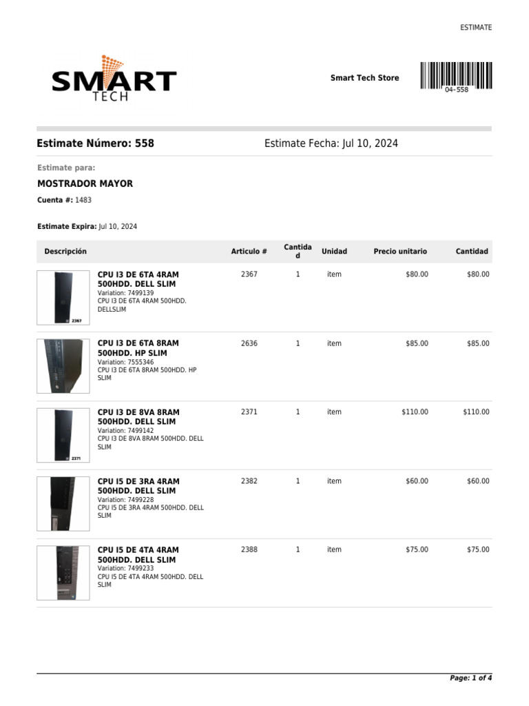 Wholesale PC and Monitor Estimate | PDF | Dell | Consumer Electronics