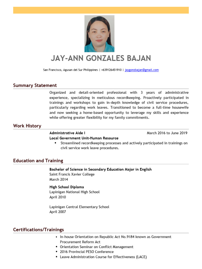 CV Jay Ann | PDF