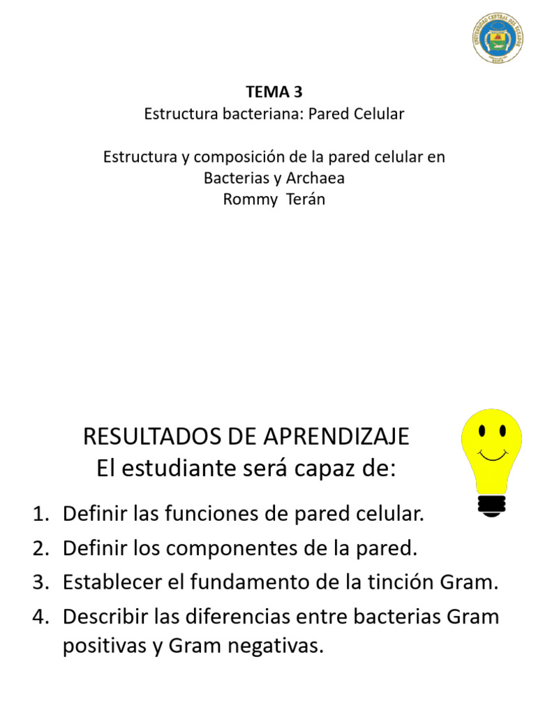 Estructura y Función de la Pared Celular Bacteriana | PDF | Bacterias ...