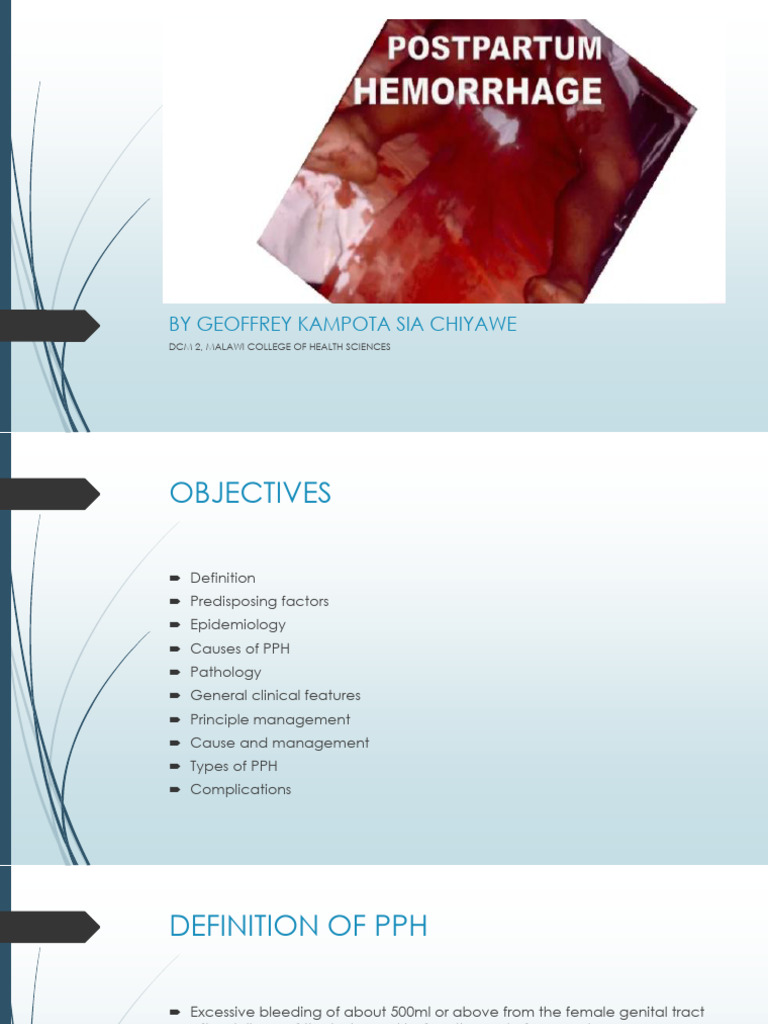 Postpartum Pph Haemorrhage Pdf Childbirth Bleeding