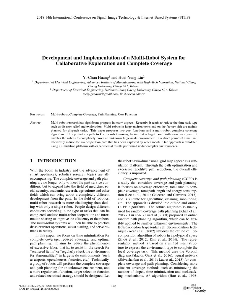 Multi-Robot System for Efficient Coverage | PDF | Simulation | Robot