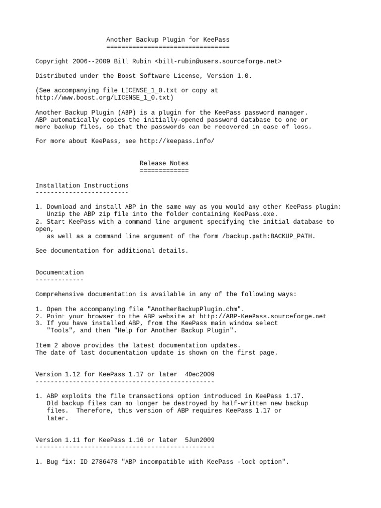 Another Backup Plugin Release Notes | PDF | Microsoft Windows ...