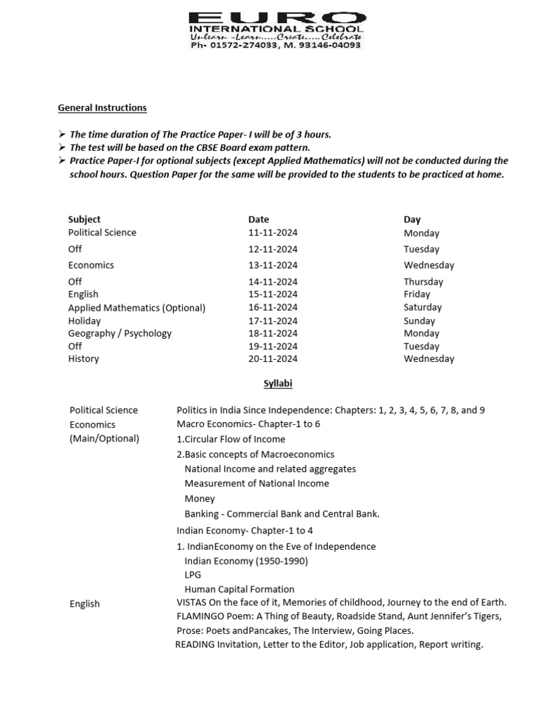 Practice Paper 1 (12th Hum.) - 1 | PDF | Geography | Economics
