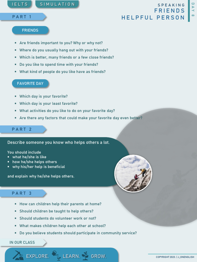 08 IELTS Speaking - Friends - Someone Helping Others | PDF | Self ...