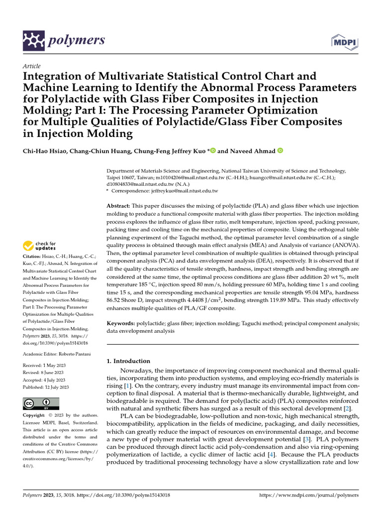 Integration of Multivariate Statistical Control CH | PDF | Composite ...