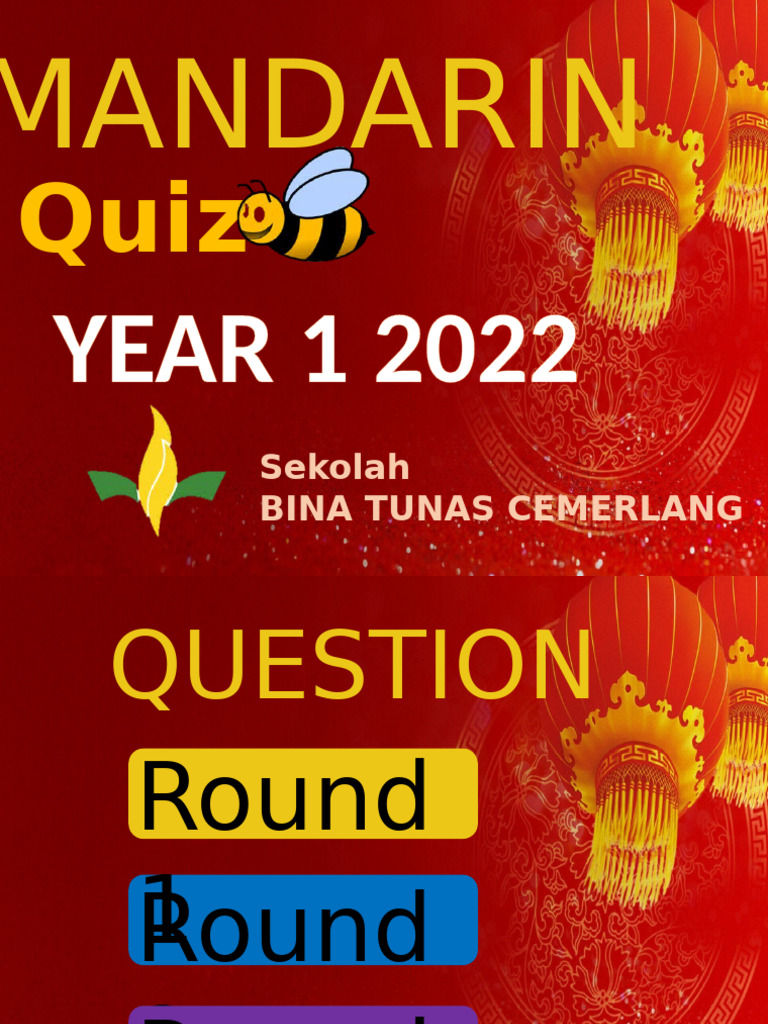 SOAL MANDARIN QUIZ Year1.pptx 2022pptx | PDF
