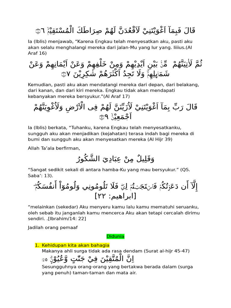 Pentingnya Sifat Pemaaf dalam Islam | PDF