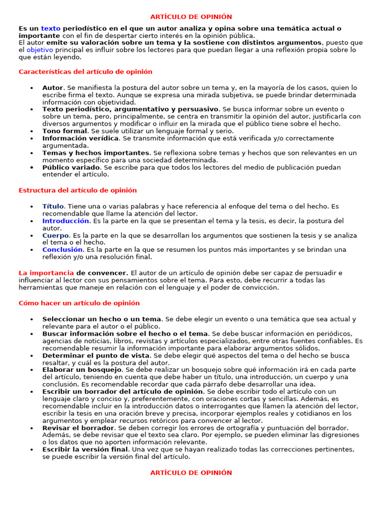 ARTÍCULO DE OPINIÓN 2 en 1 | PDF | Información | Comunicación humana