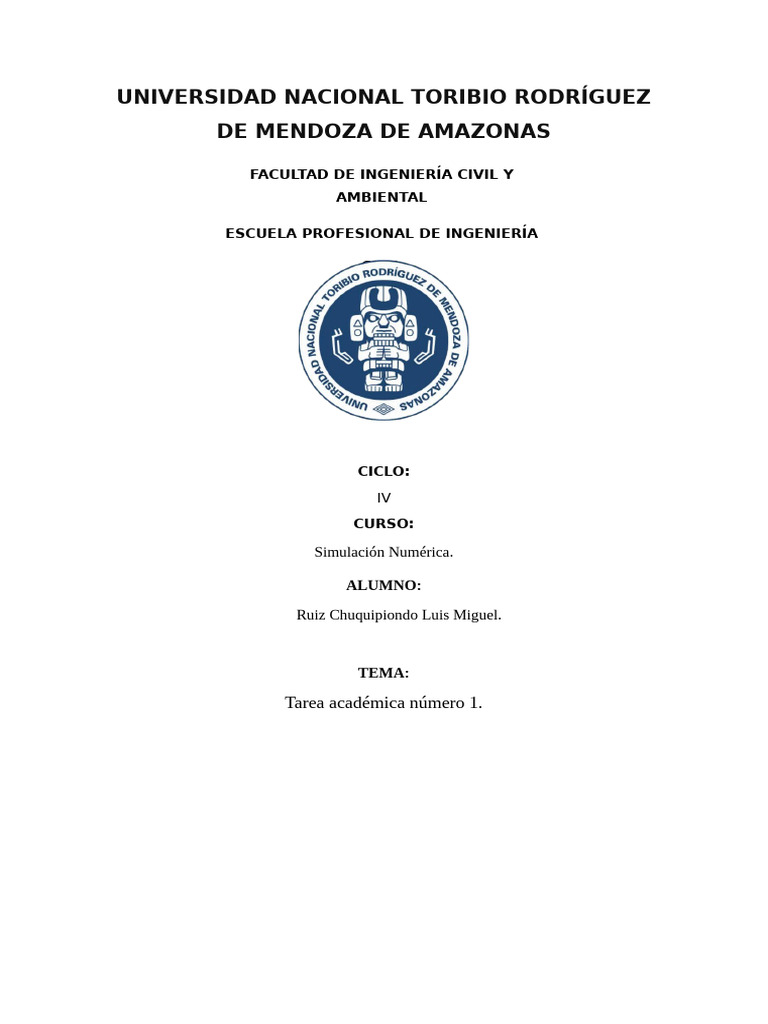 Ruiz Chuquipiondo Luis Miguel-Simulación Numérica 1 Trabajo | PDF ...