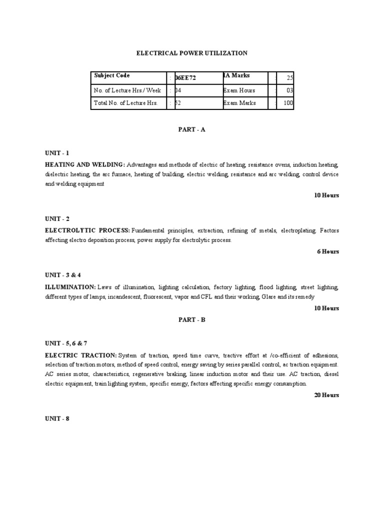 Electrical Power Utilization | PDF