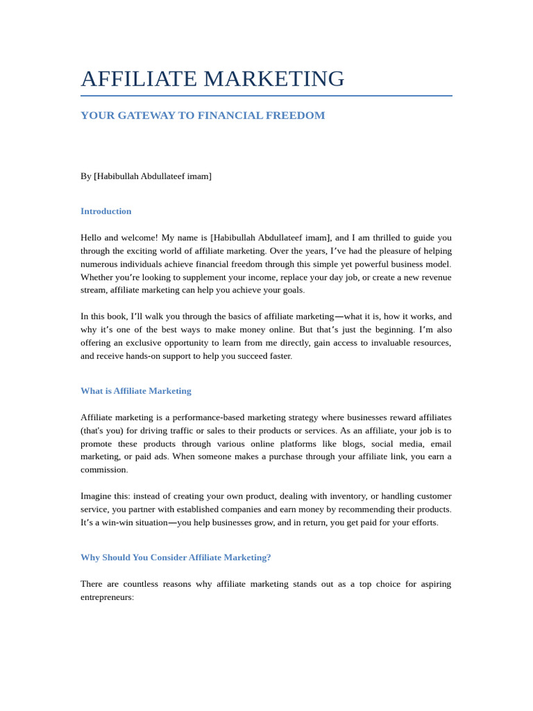 Affiliate Marketing Pdf Affiliate Marketing Marketing