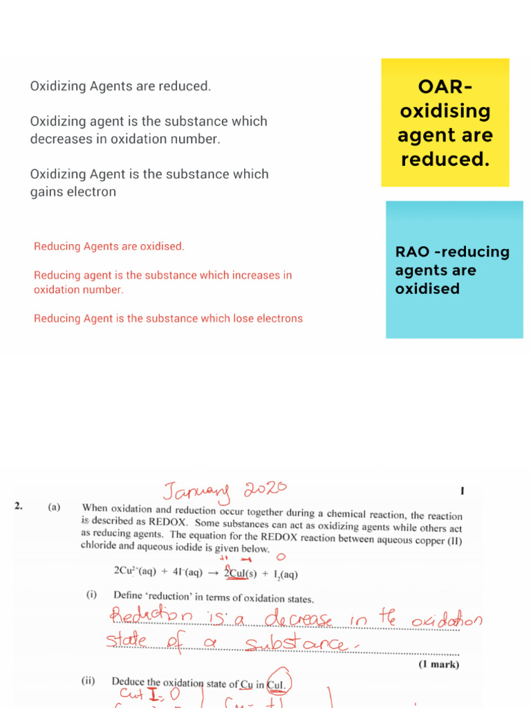 Oxidising and Reducing Agent | PDF