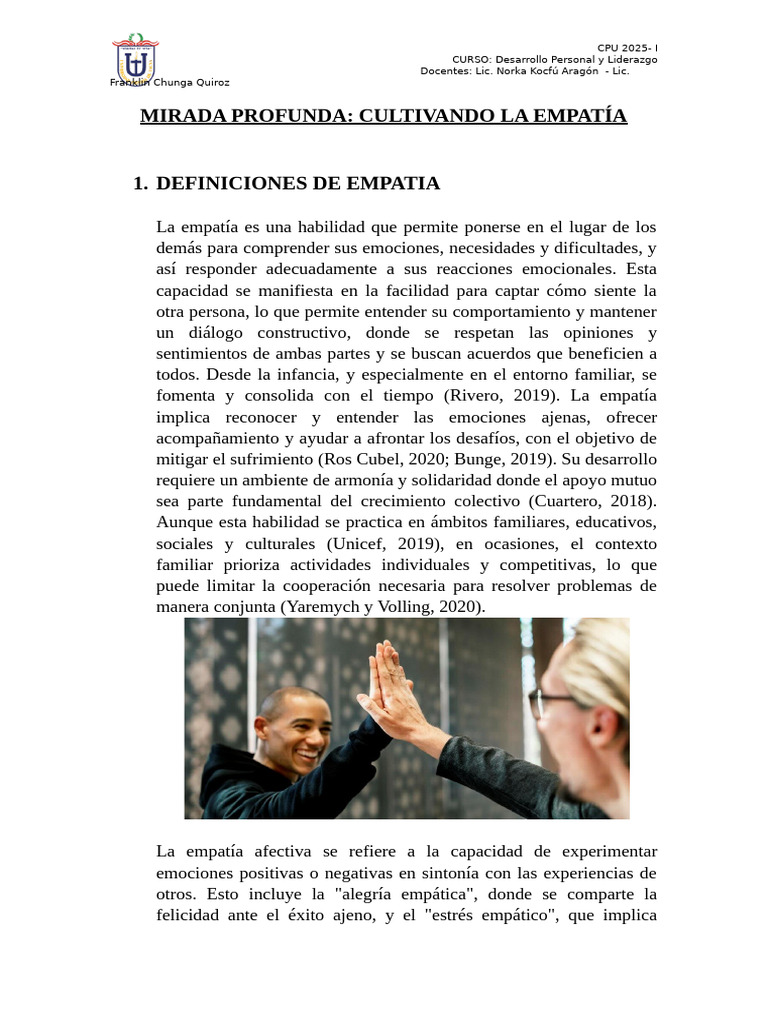 Cultivando la Empatía en Relaciones | PDF | Empatía | Las emociones