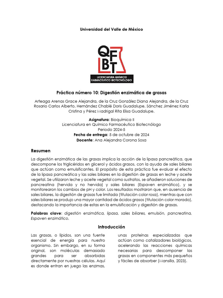 Bioq P2 R10 | PDF | Digestión | gordo
