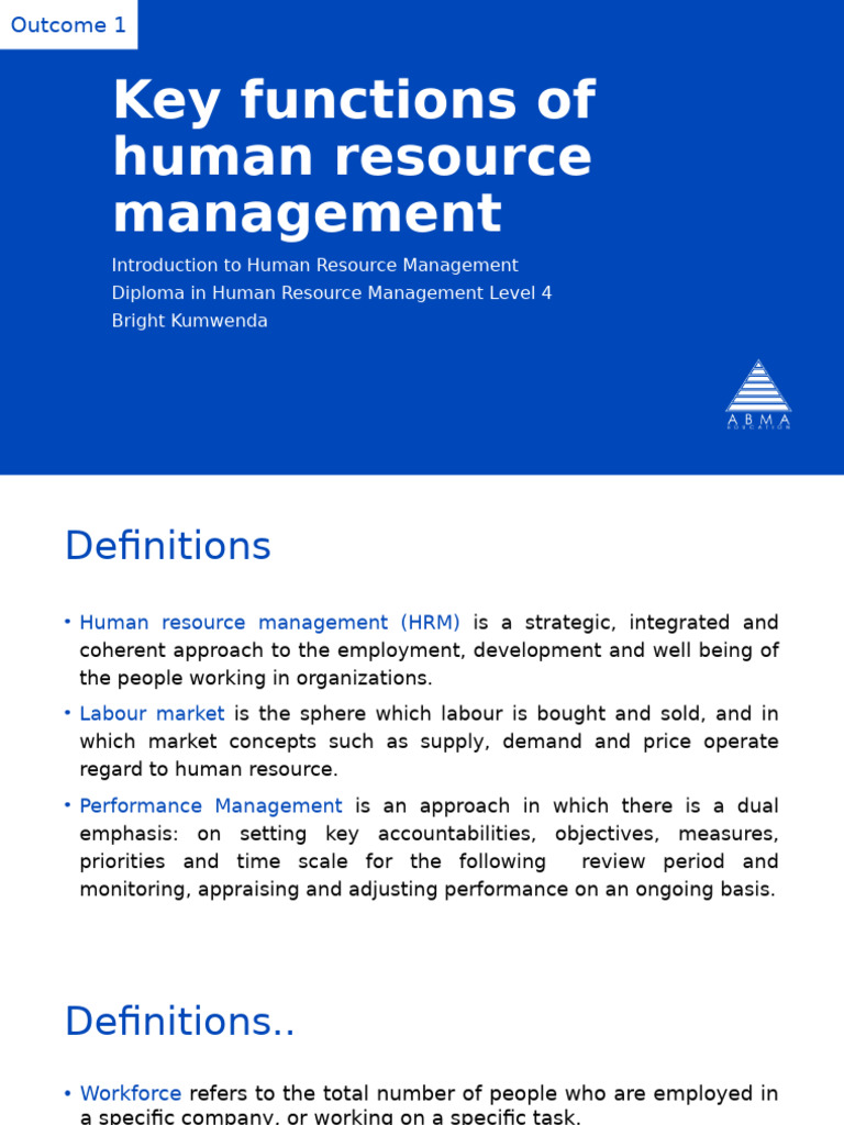 Key Functions of Human Resource Management | PDF | Human Resource ...