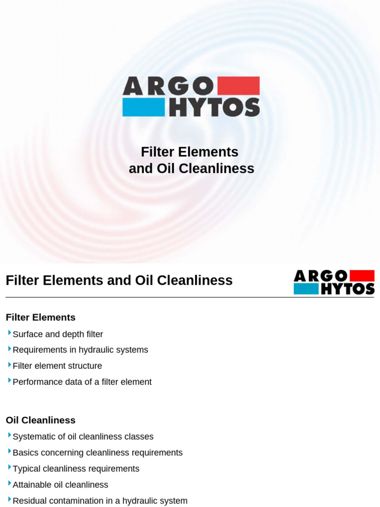 Filter Elements and Oil Cleanliness | PDF | Filtration | Pump