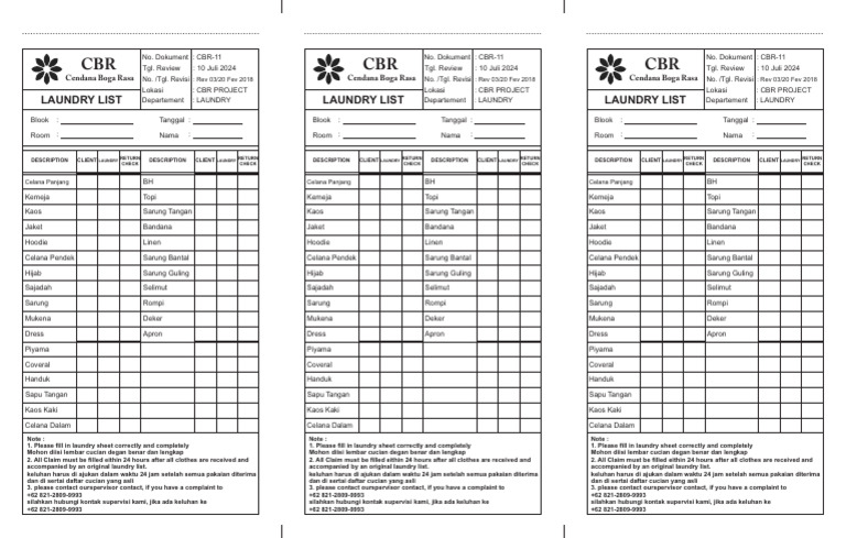laundry CBR | PDF