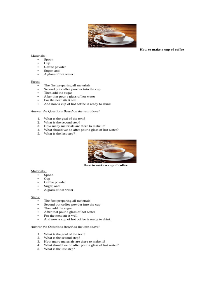 Simple Steps to Brew Coffee | PDF