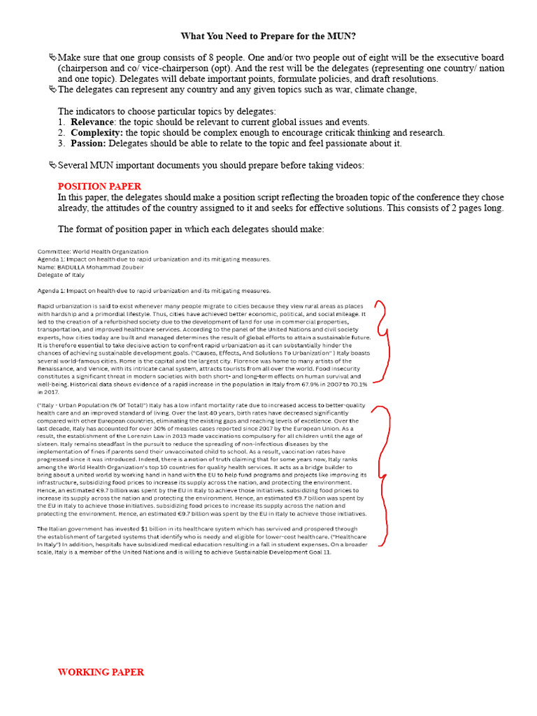 MUN Preparation Guide for Delegates | PDF | Committee | Government
