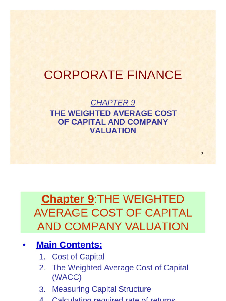 WACC and Company Valuation Insights | PDF | Cost Of Capital | Capital ...