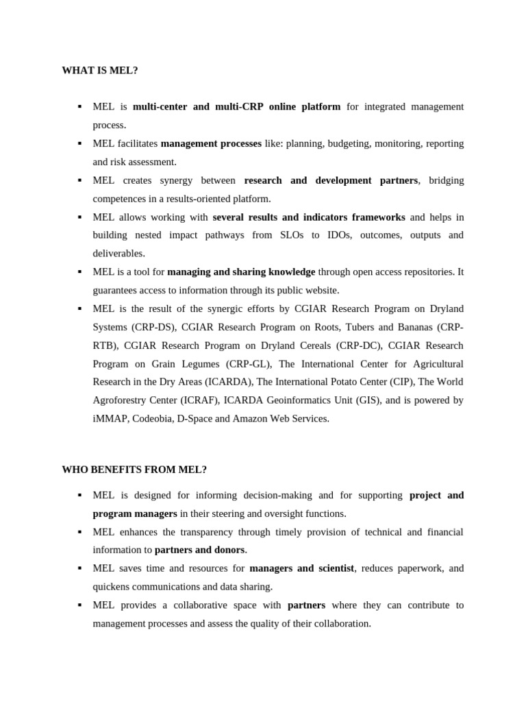 MEL Platform for Digital Development | PDF | Information Science ...